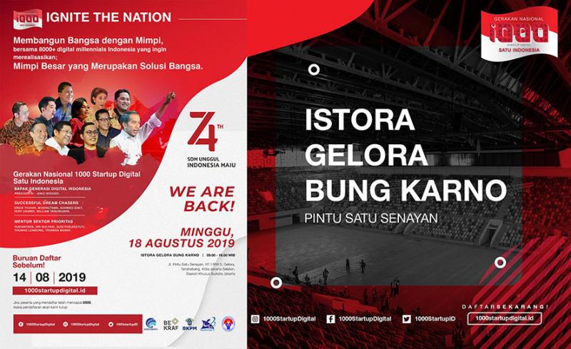 Bangkitkan Semangat Patriotik Generasi Digital Millennials Indonesia di momen Kemerdekaan, Gerakan Nasional 1000 Startup Digital hadirkan “Ignite the Nation!”
